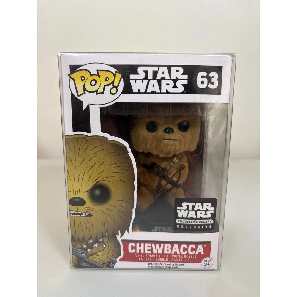 Funko Pop Star Wars Chewbacca 63 Smugglers Bounty Exclusive Flocked Protector